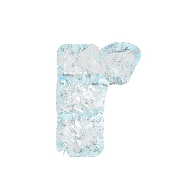 Symbols made of ice letter r