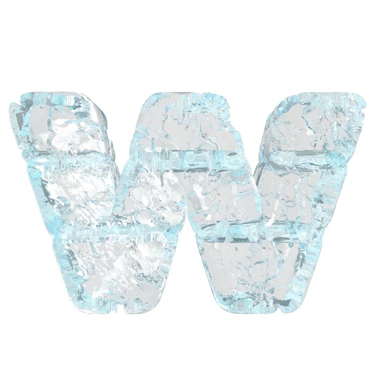 Vector symbols made of ice letter w
