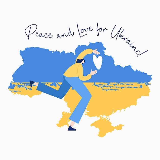 Символы поддержки векторной иллюстрации украинских жертв войны призыв к помощи и миру для украины