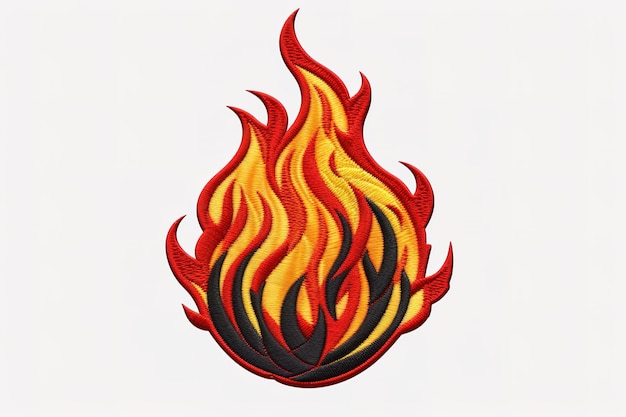 Symbols red fire on white background