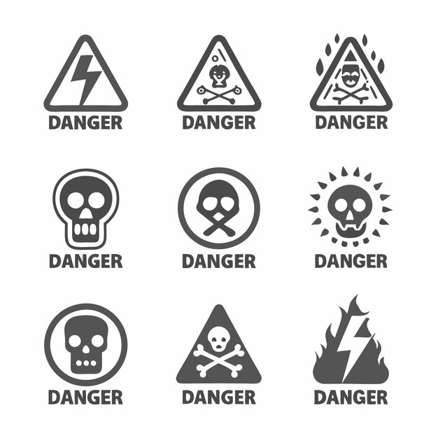 Vector symbols of warning and alertness