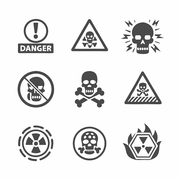 Vector symbols of warning and alertness