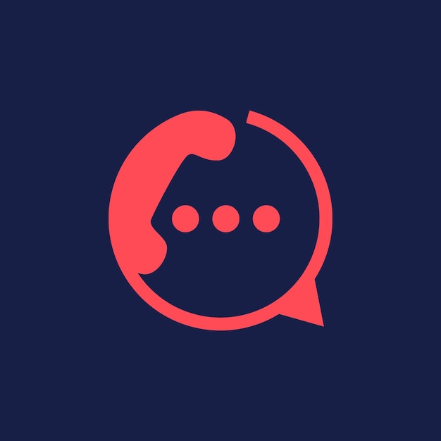 Symbool Chat met telefoon Logo ontwerpsjabloon