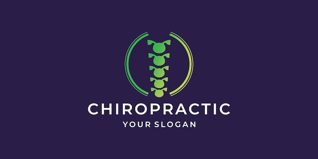 Symbool chiropractie logo sjabloon met cirkel frame vorm ontwerp inspiratie