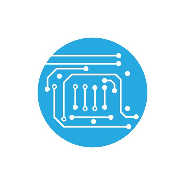 Symbool en ontwerp van het vectorelement van het logo van het circuit