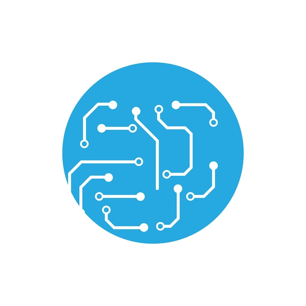 Symbool en ontwerp van het vectorelement van het logo van het circuit