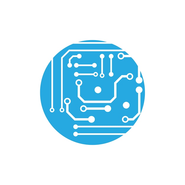 Symbool en ontwerp van het vectorelement van het logo van het circuit
