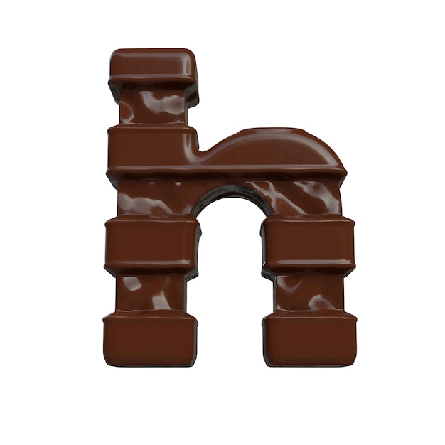 Symbool gemaakt van chocolade 3d letter h