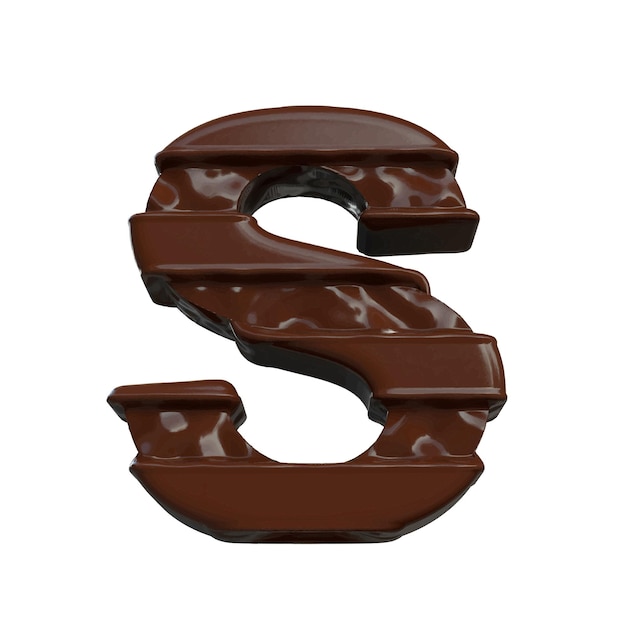 Symbool gemaakt van chocolade 3d letter s
