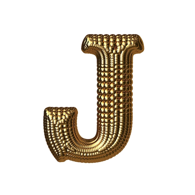 Vector symbool gemaakt van gouden bollen letter j