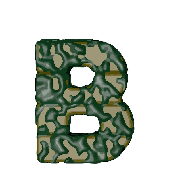 Symbool gemaakt van groene camouflage letter b