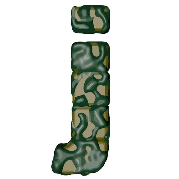 Symbool gemaakt van groene camouflage letter j