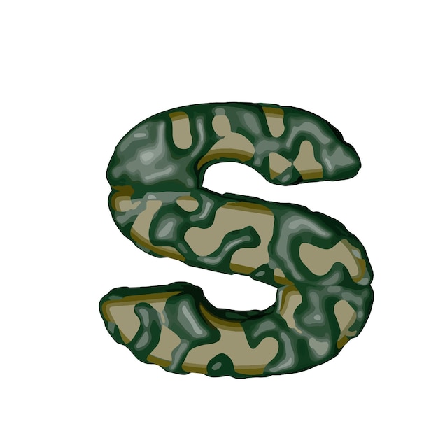 Symbool gemaakt van groene camouflage letter s