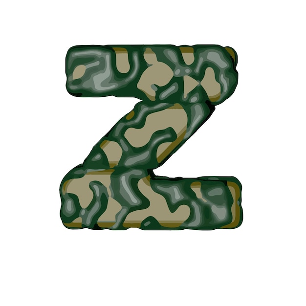 Symbool gemaakt van groene camouflage letter z