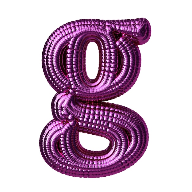 Symbool gemaakt van paarse bollen letter g
