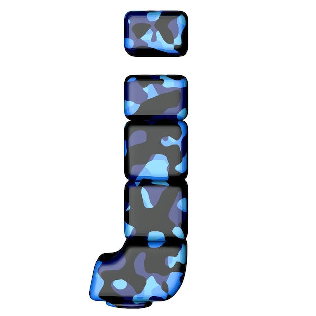 Symbool in blauwe camouflage letter i