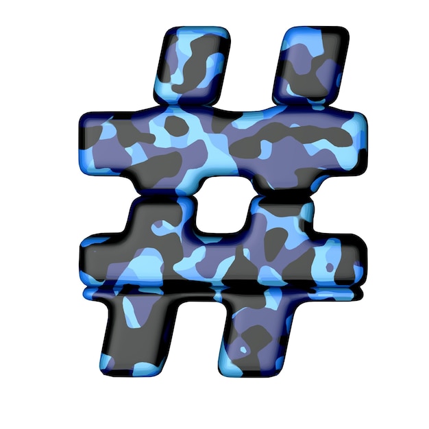 Symbool in blauwe camouflage