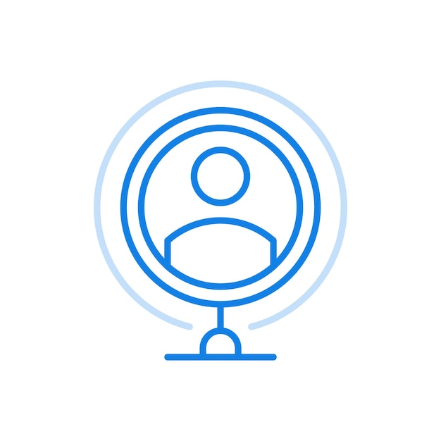 Symbool karakter pictogram vector lijn abstract profiel getekend in cirkel op stand
