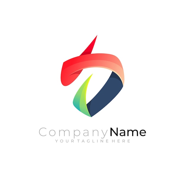 Symbool letter D logo met modern design business icon