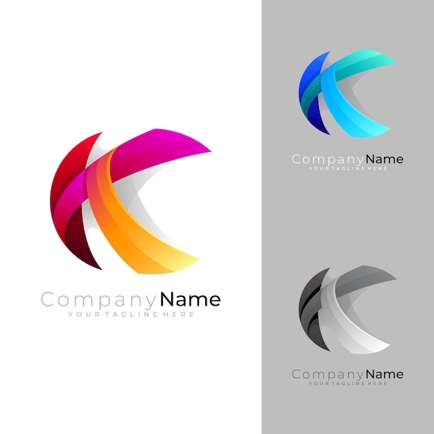 Symbool letter K logo met modern design vector kleurrijke stijl