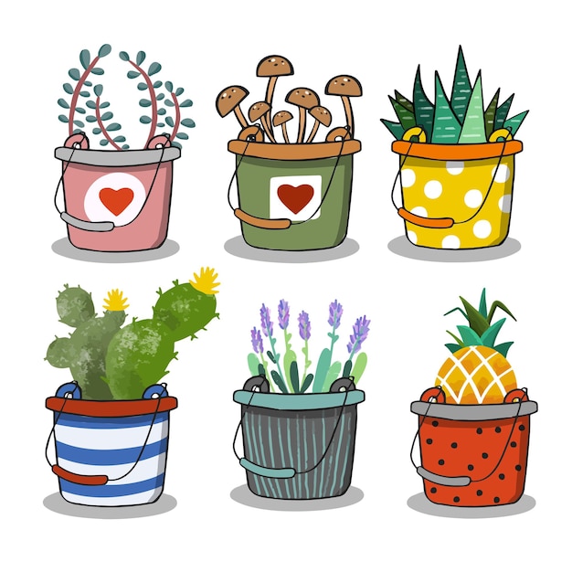 Symbool plant bloem pot cartoon vector