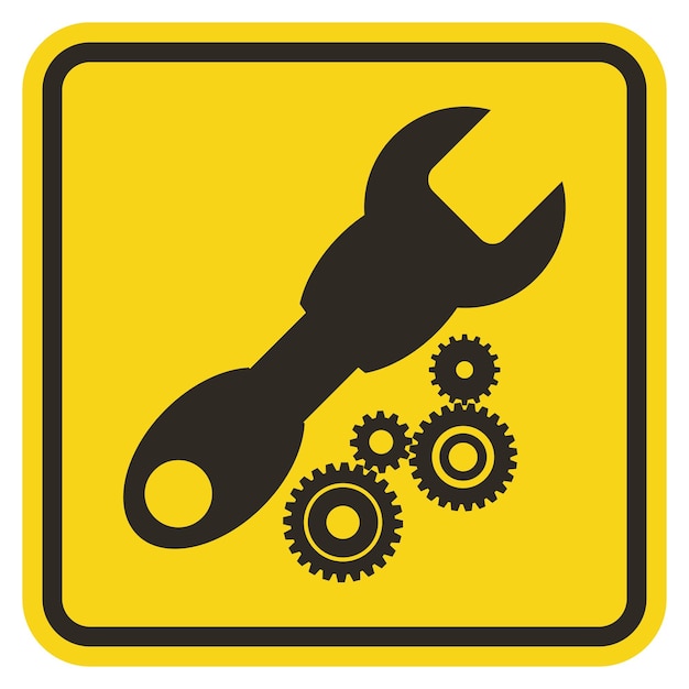 Symbool Service Tool-teken op gele achtergrond