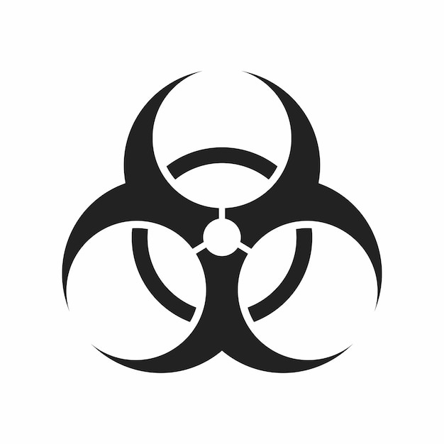 symbool voor biologisch gevaar vlakke stijl vector icoon