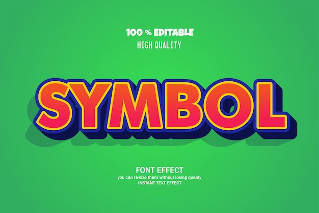 Symbooltekst, bewerkbaar lettertype-effect