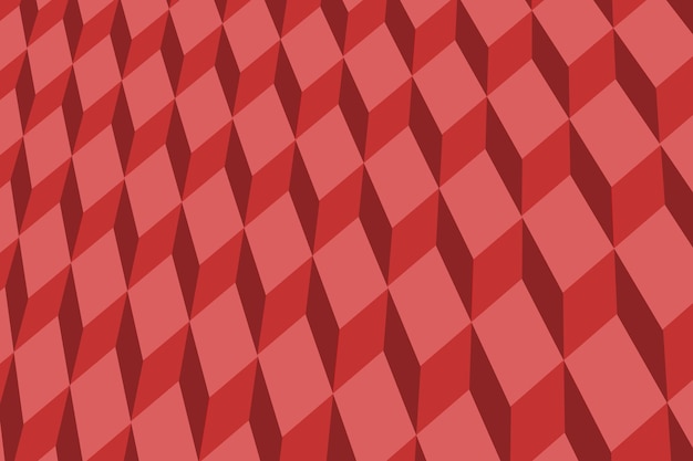 Symmetrical abstract pattern simulating threedimensional cubes in dark red