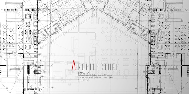 Vector symmetrical architecture banner