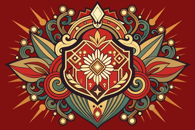 Vector symmetrical design with intricate details