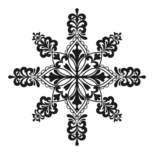 Symmetrical Floral Ornament for Decorative Applications