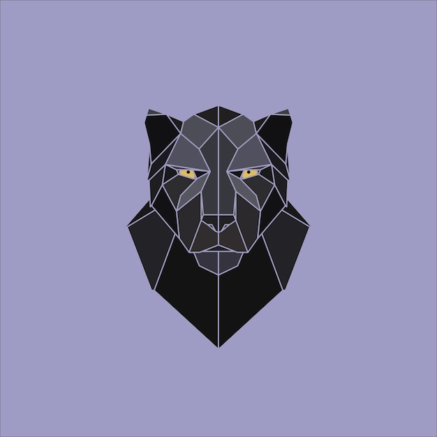 Symmetrical geometric vector illustration black panther