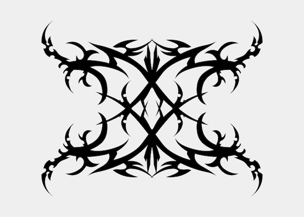 Vector symmetrical tribal ornament tattoo