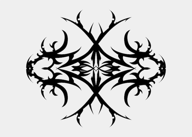 symmetrical tribal ornament tattoo