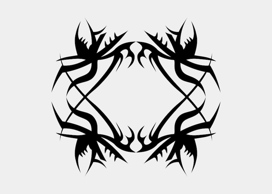 Premium Vector | Symmetrical tribal tattoo