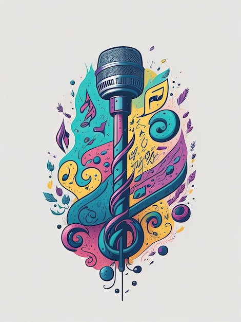 Symphony of Sound Music Notes with Microphone Mashup