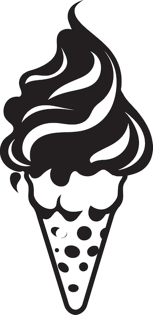 Symphony Sweet Black Cone Icon Emblem Creamy Ecstasy Ice Cream Cone Emblem (Icon Emblem van de zoete zwarte kegel)