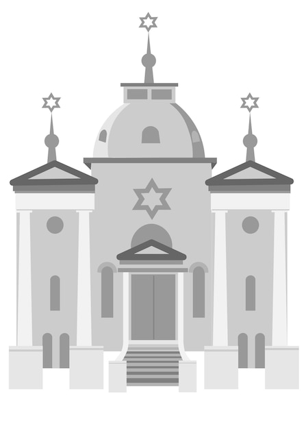 Vector synagoge yeshiva ster van david