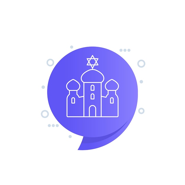 synagogue line icon jewish house of worship vector