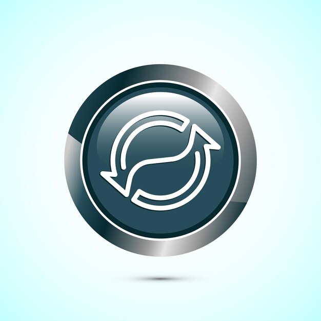 Synchronisatie verwerking icoon ontwerp synchronisatie of reset icoon Reload teken Grijze kleur ronde knop ontwerp