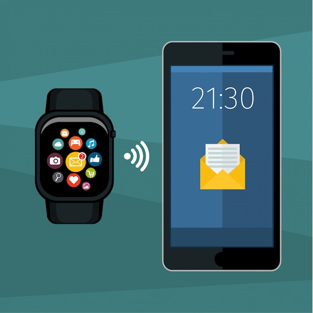 Вектор Синхронизация между smartwatch и смартфоном