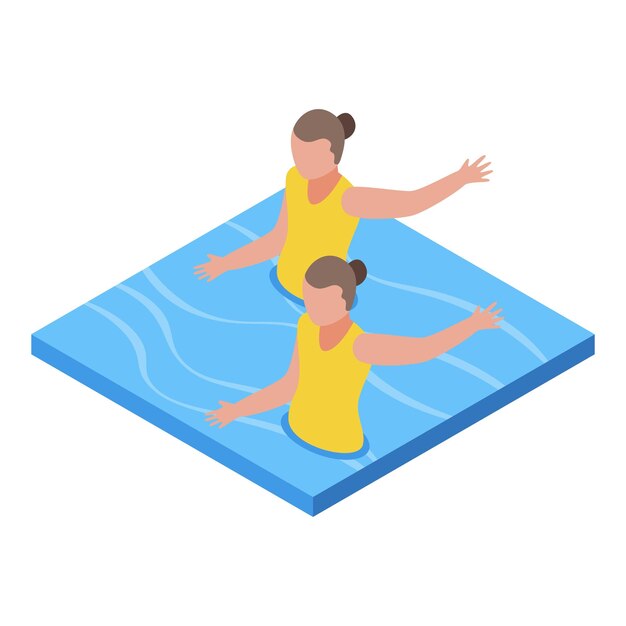 Vector synchronized swimming sport icon isometric of synchronized swimming sport vector icon for web design isolated on white background