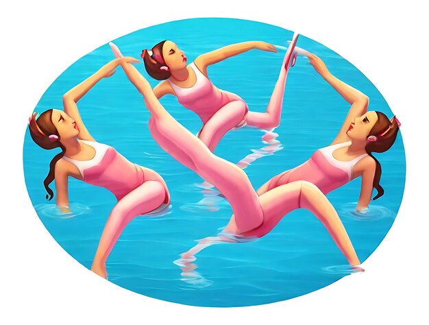 synchronized water game Illustration