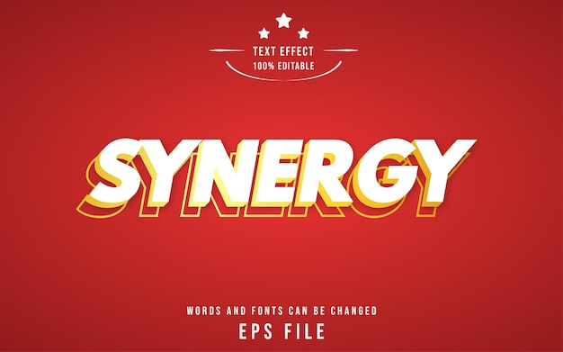 Synergy text style effect editable suitable for headline title lettering etc