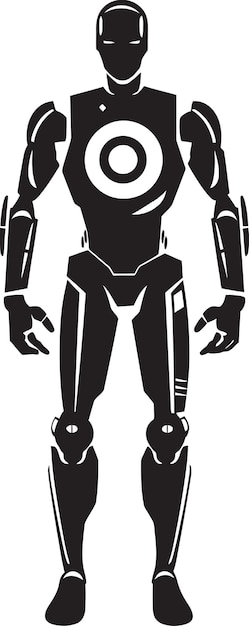 Vettore syntheticvisage logo robotico roboforma emblema android futuristico