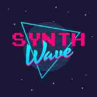 Vector synthwave retro futuristic glow logo neon logo design