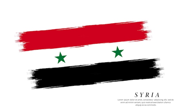 Syria flag brush vector background Grunge style country flag of Syria brush stroke
