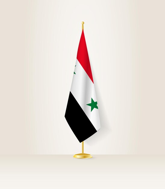 Syria flag on a flag stand