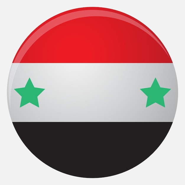 Syria flag icon flat National country sign illustration official vector